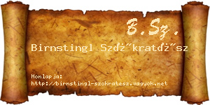Birnstingl Szókratész névjegykártya